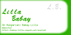 lilla babay business card